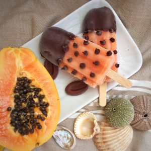 Ghiaccioli alla papaya e cioccolato