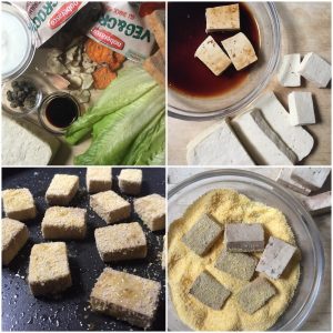 Ceasar Salad vegetariana con tofu
