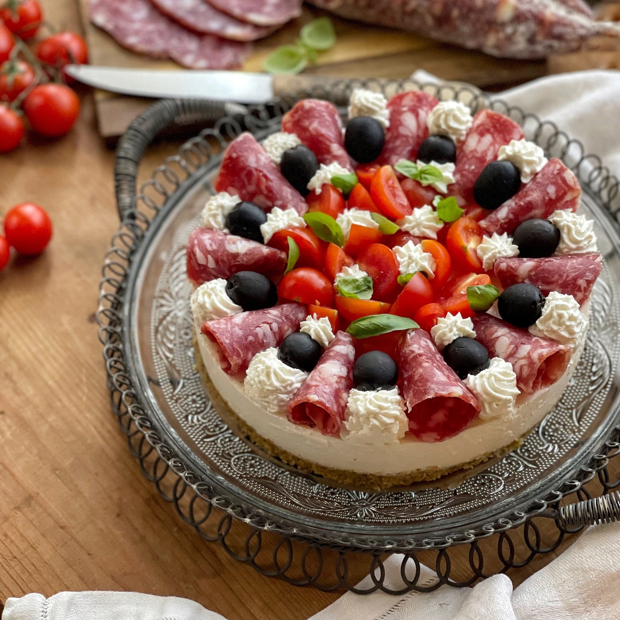 Cheesecake salata senza cottura al salame Felino IGP